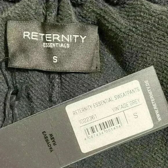 RETERNITY Essential Sweatpant S Vintage Grey Streetwear Pull-On Pockets Fade NWT - Picture 10 of 12